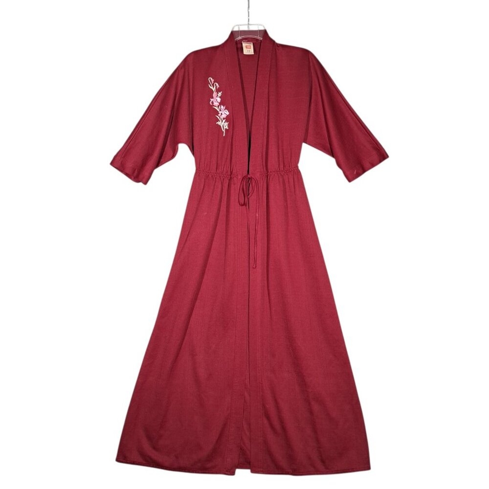 70s Womens Dressing Gown Robe Red Marks & and Spencer St Michael UK 10/US 6 vtg